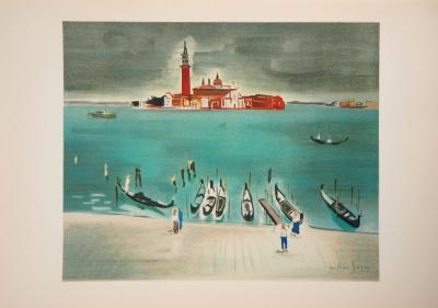 Arthur FAGES -  Venise, San Giorgio Maggiore, 1956 - Lithographie signée 2