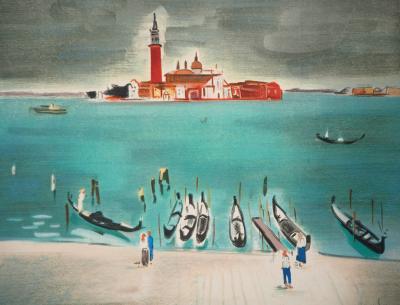 Arthur FAGES -  Venise, San Giorgio Maggiore, 1956 - Lithographie signée 2