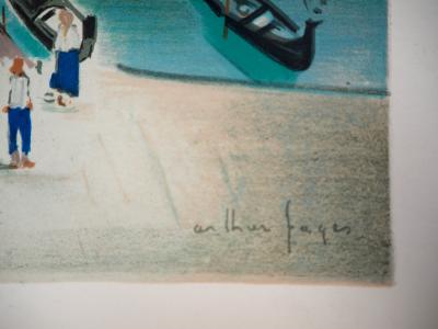 Arthur FAGES -  Venise, San Giorgio Maggiore, 1956 - Lithographie signée 2