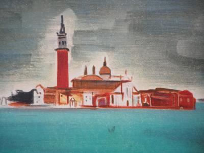 Arthur FAGES -  Venise, San Giorgio Maggiore, 1956 - Lithographie signée 2