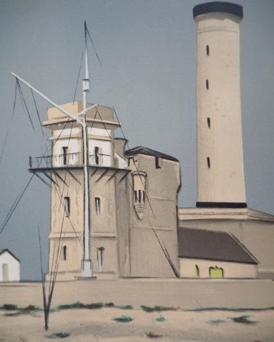 Robert HUMBLOT - Bretagne: Le sémaphore de Penmarc’h, 1956 - Lithographie signée 2