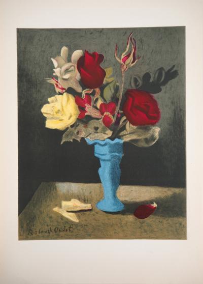 Roland OUDOT - Les dernières roses des Mesnils, 1956 - Lithographie signée 2