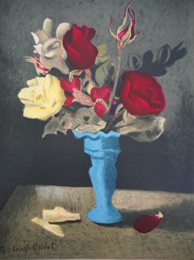 Roland OUDOT - Les dernières roses des Mesnils, 1956 - Lithographie signée 2
