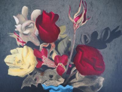 Roland OUDOT - Les dernières roses des Mesnils, 1956 - Lithographie signée 2