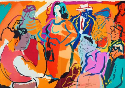Pierre AMBROGIANI: The meeting - Original signed lithograph 2