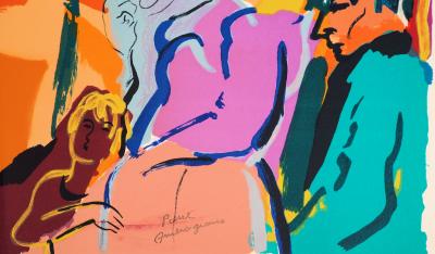 Pierre AMBROGIANI: The meeting - Original signed lithograph 2