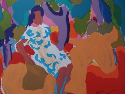 Pierre AMBROGIANI : La randonnée en âne - Lithographie originale signée 2