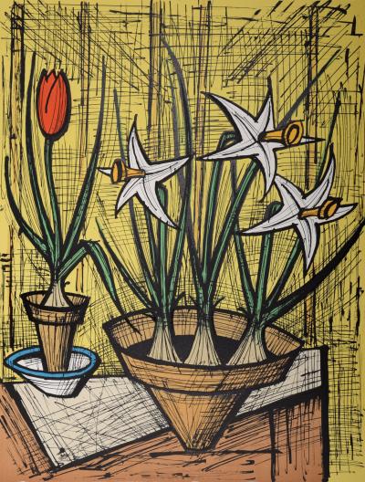 Bernard BUFFET - Fleurs sur la table, 1988 -  Lithograph 2