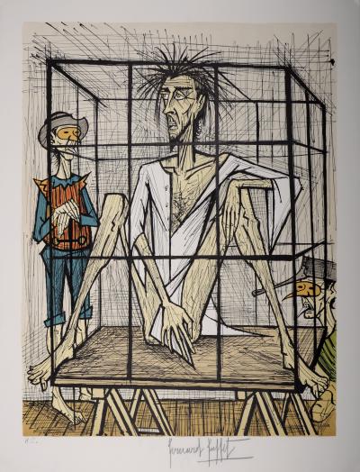 Bernard BUFFET - Don Quichotte en cage, 1989 - Lithographie signée à la main 2