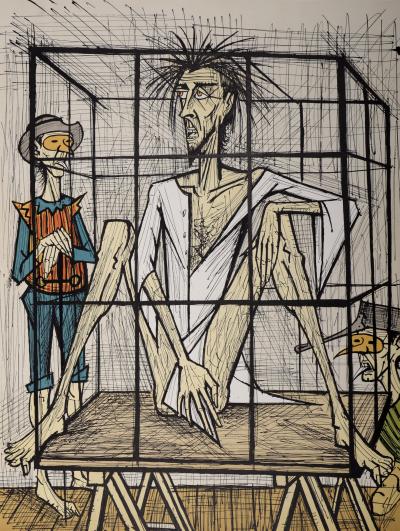 Bernard BUFFET - Don Quichotte en cage, 1989 - Lithographie signée à la main 2