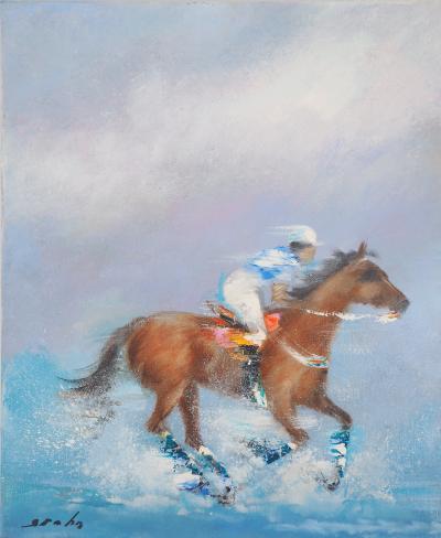 Victor SPAHN - Jockey au galop - Huile sur toile signée 2