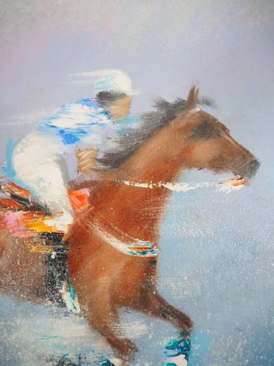 Victor SPAHN - Jockey au galop - Huile sur toile signée 2