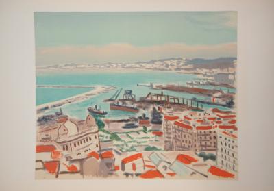 Albert MARQUET - Le port d’Alger, 1955  - Lithographie signée 2