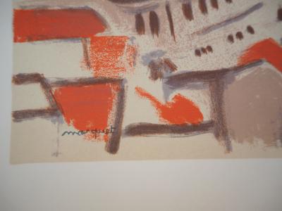 Albert MARQUET - Le port d’Alger, 1955  - Lithographie signée 2