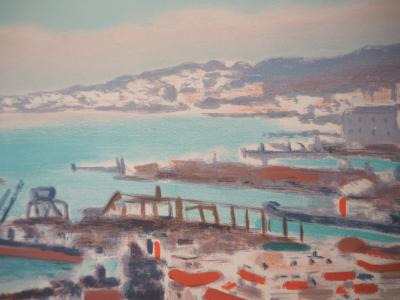 Albert MARQUET - Le port d’Alger, 1955  - Lithographie signée 2