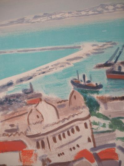 Albert MARQUET - Le port d’Alger, 1955  - Lithographie signée 2