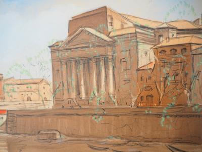 Edouard BOUILLERES - Toulouse, quai de la Daurade, 1954  - Lithographie signée 2