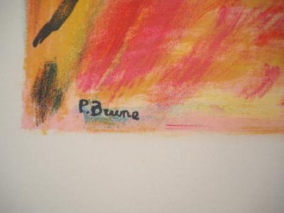 Pierre BRUNE - Paysage fauve à Céret, 1954 - Lithographie signée 2