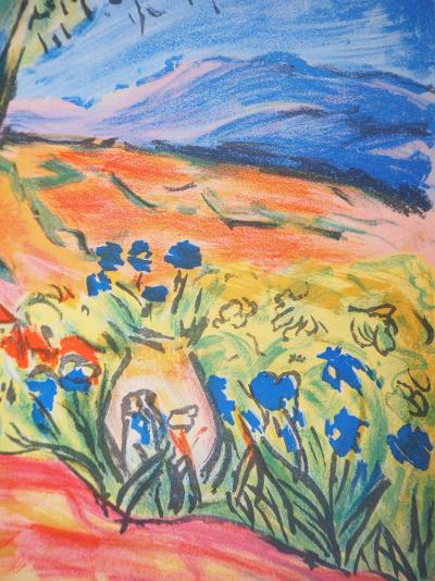 Pierre BRUNE - Paysage fauve à Céret, 1954 - Lithographie signée 2