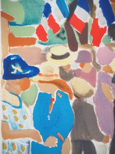 François DESNOYER - Arles : La fête du 14 juillet, 1954 - Lithographie signée 2