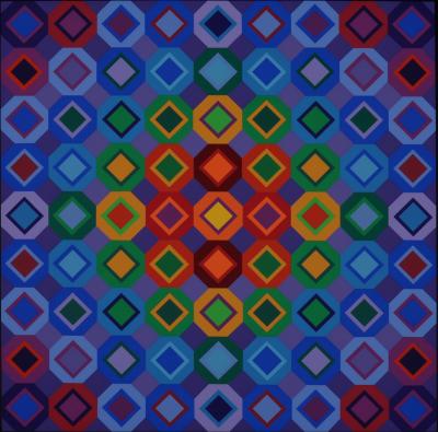 Victor VASARELY - Folkokta, vers 1974 - Sérigraphie originale 2