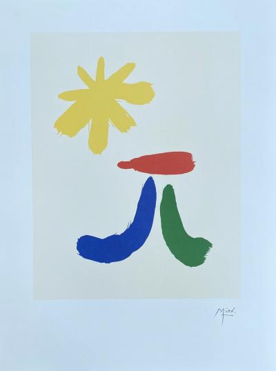 Joan MIRO (d’après) - Composition - Lithographie signée dans la planche 2