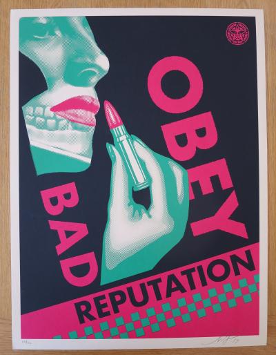 Shepard FAIREY (Obey) - Bad Reputation Black, 2019 - Sérigraphie signée et numérotée 2