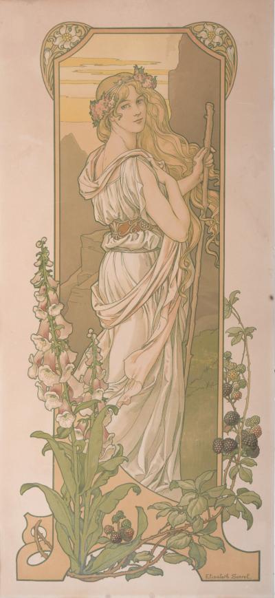 Elisabeth SONREL - Fleurs des Champs, v. 1901- Lithographie originale 2