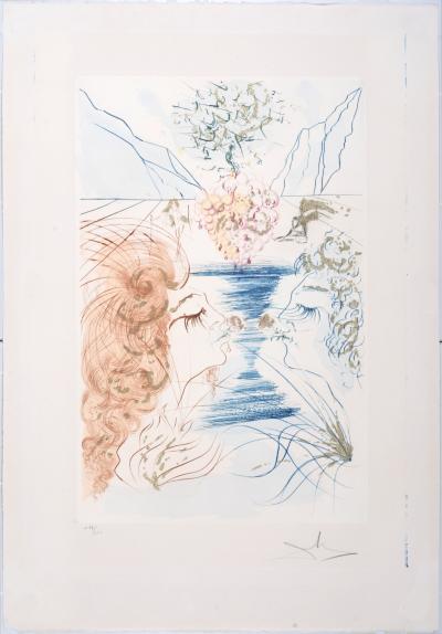 Salvador DALI - Le Baiser, 1971 - Gravure originale signée à la main 2