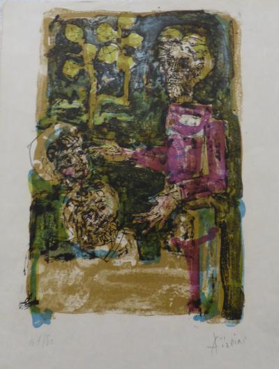 Paul AIZPIRI - L’homme et l’enfant, 1980 - Lithographie originale signée au crayon 2