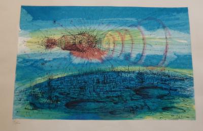 Jean CARZOU - From the Earth to the Moon 5, 1970 - Original lithograph signed in pencil 2