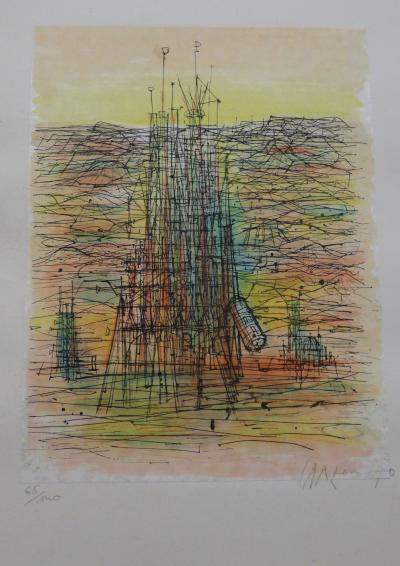 Jean CARZOU - De la Terre à la Lune 7, 1970 - Lithographie originale signée au crayon 2