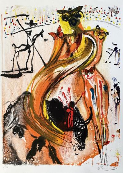 Salvador DALI - Tauromachie aux papillons, 1972 - Lithographie originale signée numérotée 2