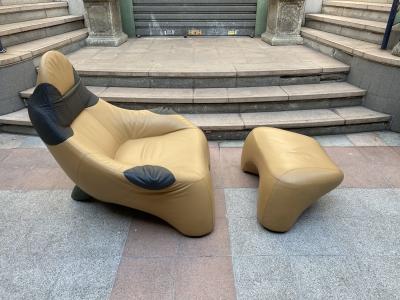 Marc SADLER - Fauteuil et ottoman - Modèle Poggiapiedé Hal, 1997 2