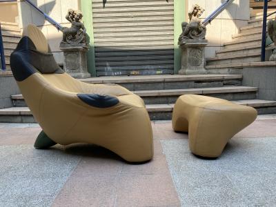 Marc SADLER - Fauteuil et ottoman - Modèle Poggiapiedé Hal, 1997 2