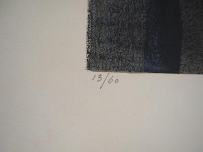 André MINAUX - Portrait de femme en noir - Lithographie signée et numérotée 2