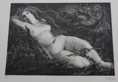 Marguerite BORDET - Femmes nues allongées, 1980 - Lithographie originale - 2