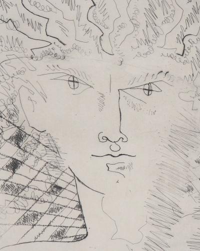 Jean COCTEAU - Portrait surréaliste, 1946 - Gravure originale signée 2