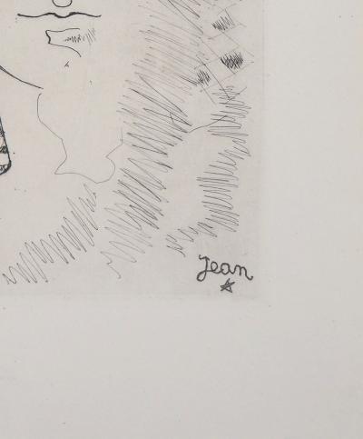 Jean COCTEAU - Portrait surréaliste, 1946 - Gravure originale signée 2
