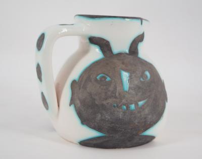 Pablo PICASSO : Pichet Têtes, 1956 - Céramique originale, Madoura (Vallauris) 2