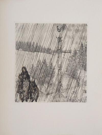 Jean Emile LABOUREUR - Bretagne : Promenade au Calvaire, 1946 - Gravure originale 2