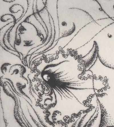 Valentine HUGO - Nu au taureau, 1946 - Gravure originale signée 2