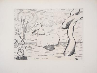 Roger VIEILLARD - Cheval surréaliste, 1946 - Gravure originale signée 2