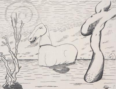 Roger VIEILLARD - Cheval surréaliste, 1946 - Gravure originale signée 2