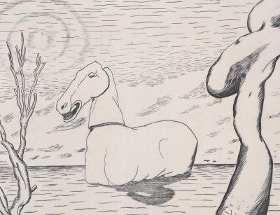Roger VIEILLARD - Cheval surréaliste, 1946 - Gravure originale signée 2
