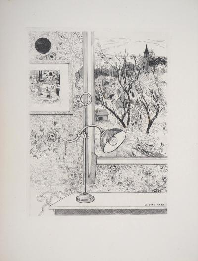Jacques MARET - Vue de la fenêtre, 1946 - Gravure originale signée 2