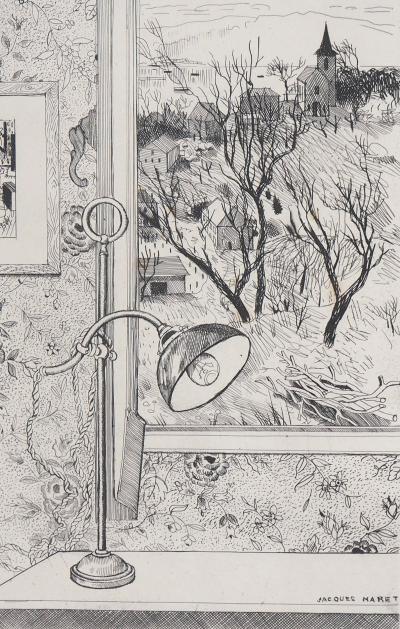 Jacques MARET - Vue de la fenêtre, 1946 - Gravure originale signée 2