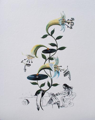 Salvador DALI (d’après)  - Le Lys Musical, 1979 - Lithographie signée 2