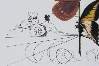 Salvador DALI (d’après) : Flordali -  La rose papillon, 1979 - Lithographie 2