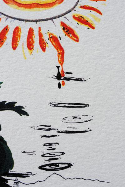 Salvador DALI (d’après) : Flordali -  Marguerites œuf au plat - Lithographie 2